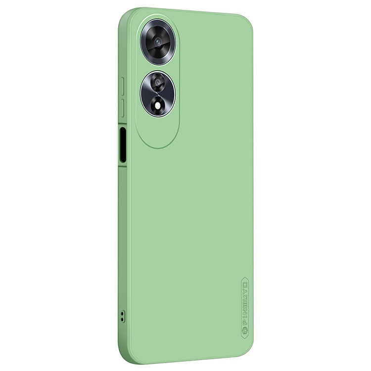 PINWUYO JK Touching Series For Oppo A60 4G Case TPU Phone Cover Fiber Flocking Lining - Matcha Green