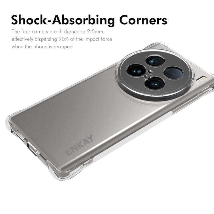 ENKAY HAT PRINCE For vivo X100 Ultra 5G Case TPU Crystal Clear Phone Cover Corner Airbag Fall Protection