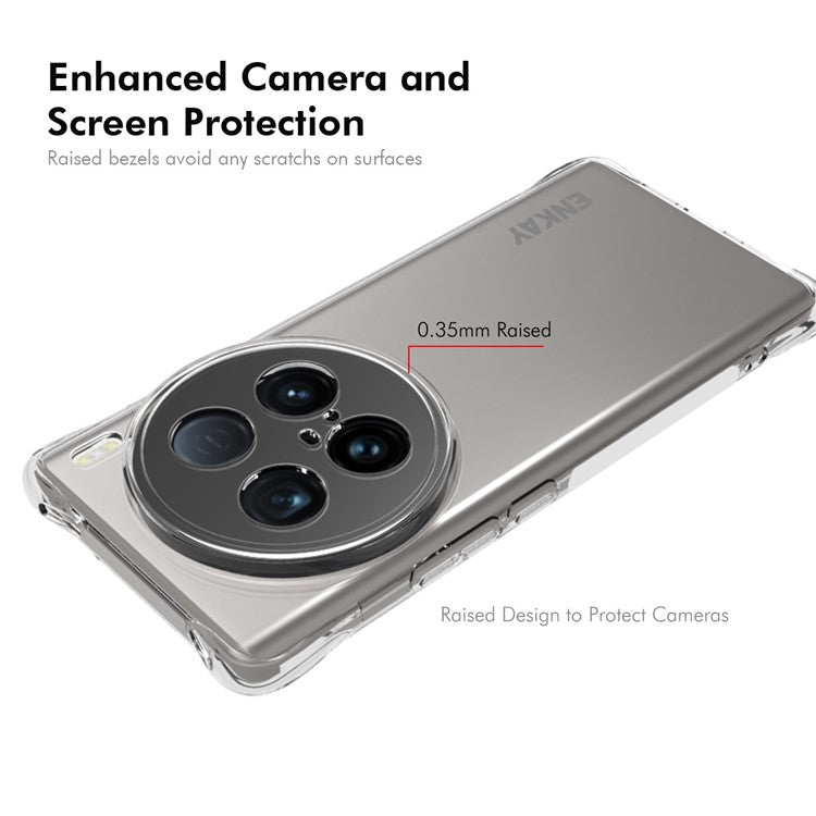 ENKAY HAT PRINCE For vivo X100 Ultra 5G Case TPU Crystal Clear Phone Cover Corner Airbag Fall Protection