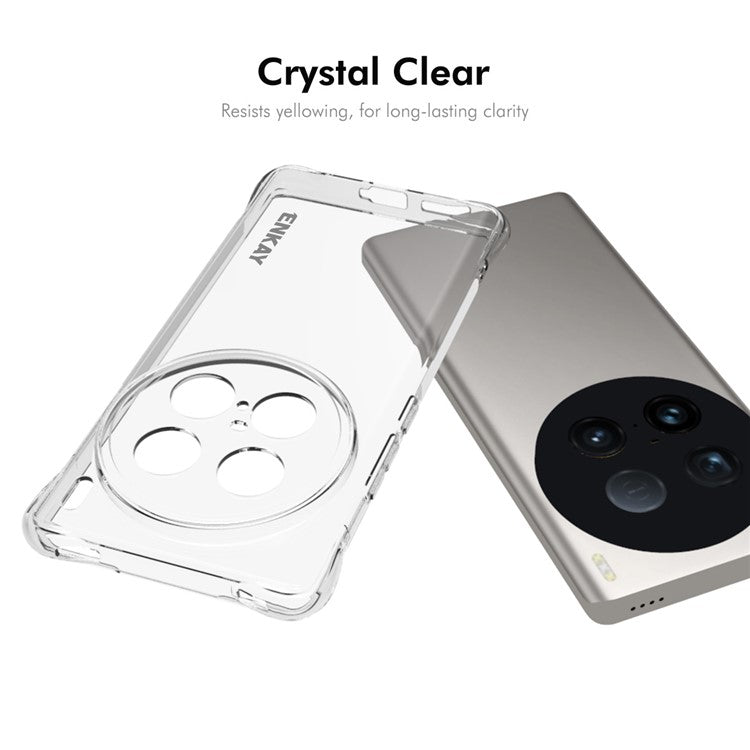 ENKAY HAT PRINCE For vivo X100 Ultra 5G Case TPU Crystal Clear Phone Cover Corner Airbag Fall Protection