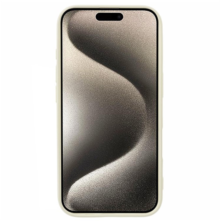 For iPhone 16 Plus TPU Case Soft Fiber Lining Anti-scratch Phone Cover - White