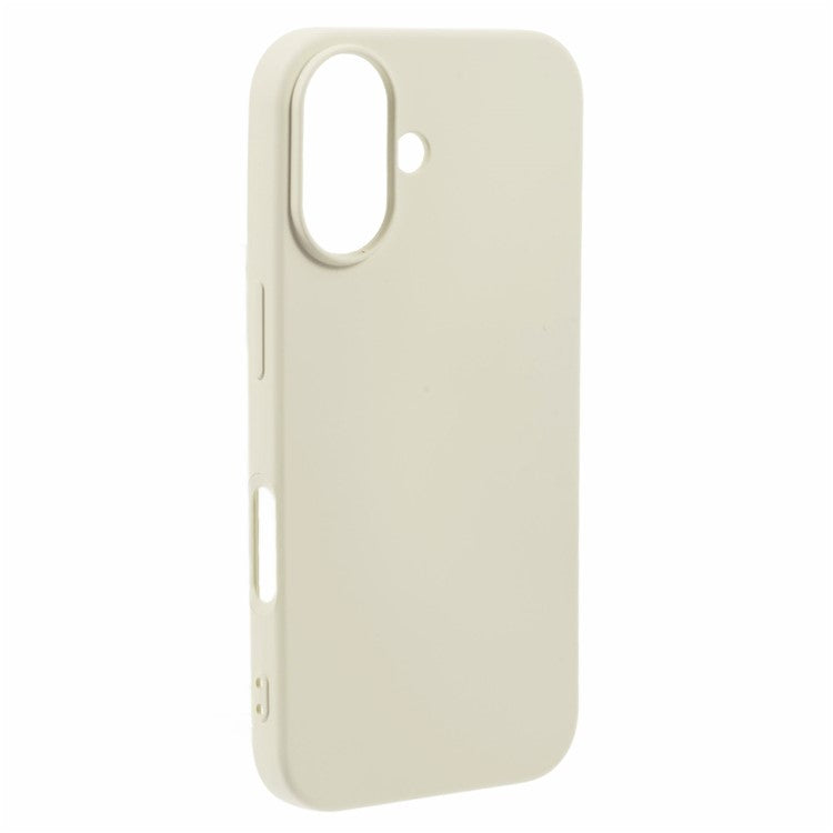 For iPhone 16 Plus TPU Case Soft Fiber Lining Anti-scratch Phone Cover - White