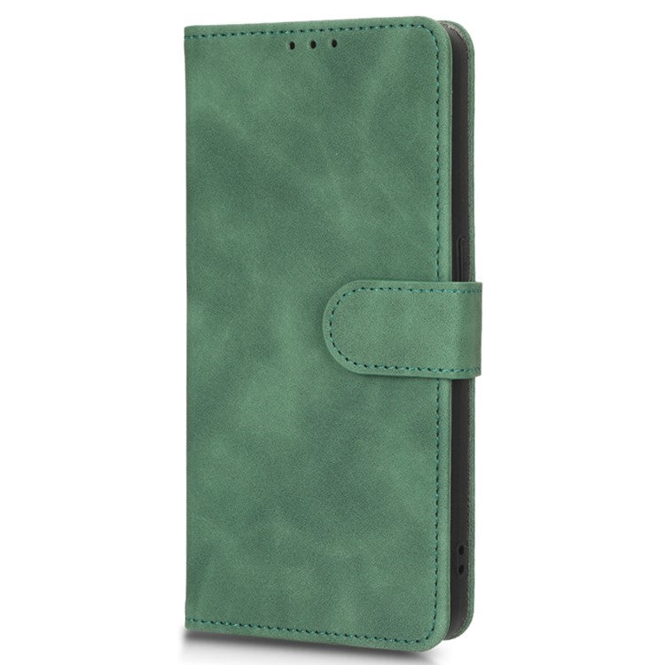 For Realme GT2 Explorer Master 5G PU Leather Skin-touch Feeling Stand Phone Case Folio Flip Wallet Magnetic Clasp Cover - Green