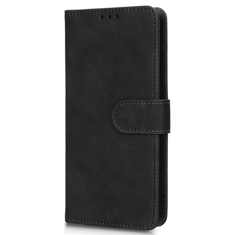 For Realme GT2 Explorer Master 5G PU Leather Skin-touch Feeling Stand Phone Case Folio Flip Wallet Magnetic Clasp Cover - Black