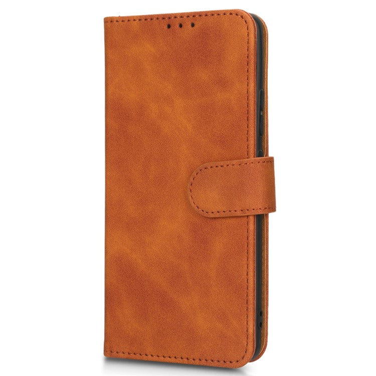 For Motorola Moto S30 Pro 5G PU Leather Wallet Stand Phone Cover Skin-touch Feeling Drop-proof Folio Flip Case - Brown