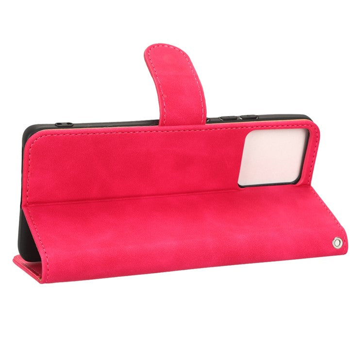 For Motorola Moto S30 Pro 5G PU Leather Wallet Stand Phone Cover Skin-touch Feeling Drop-proof Folio Flip Case - Red