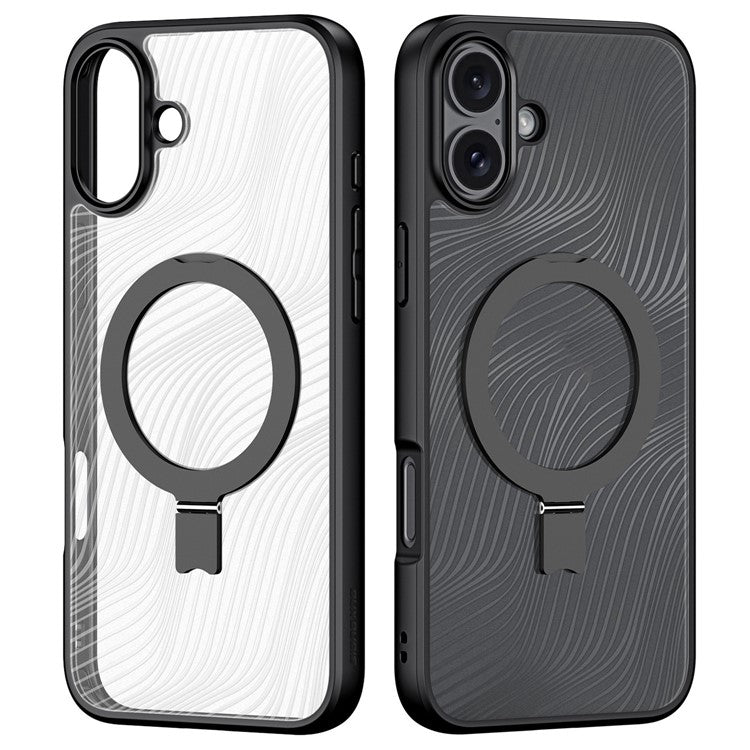 DUX DUCIS Aimo Series for iPhone 16 Magnetic Case TPU+PC Phone Cover Kickstand (REACH Certification) - Black
