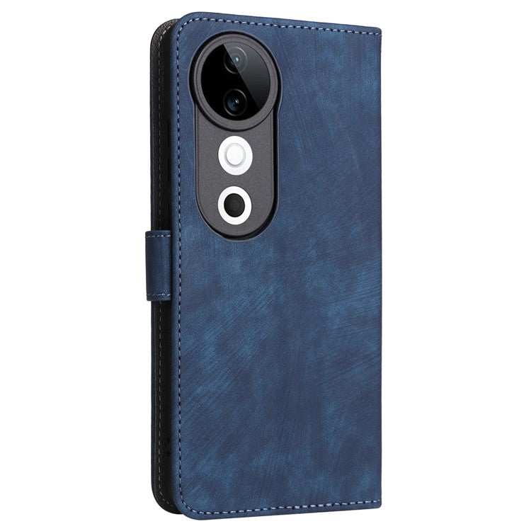 For vivo S19 5G Case RFID Blocking PU Leather Wallet Phone Cover - Blue