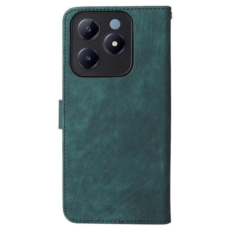 For Realme C63 4G / Narzo N63 4G / C61 4G Stand Case RFID Blocking Leather Phone Cover with Strap - Green