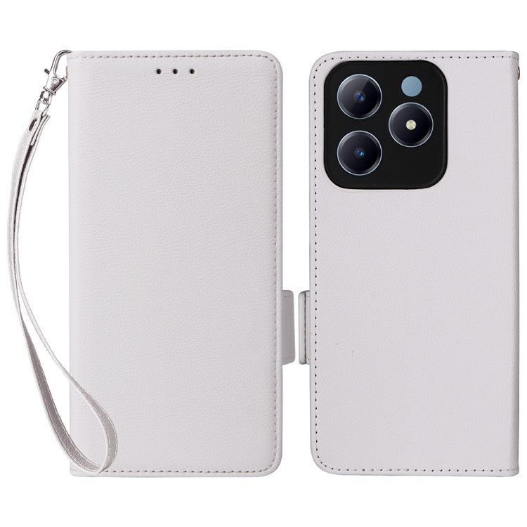 For Realme C63 4G / C61 4G / Narzo N63 4G Case Wallet Leather Phone Cover - White