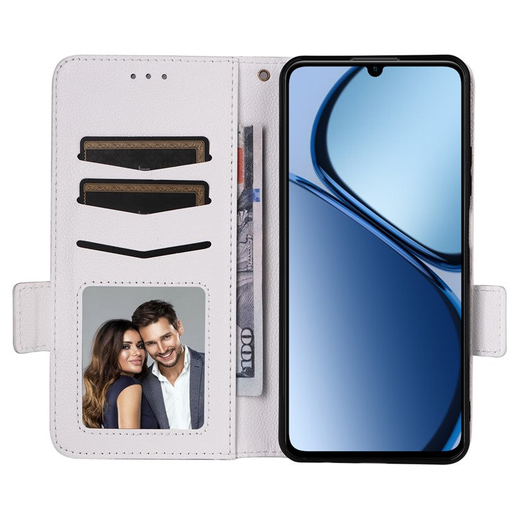 For Realme C63 4G / C61 4G / Narzo N63 4G Case Wallet Leather Phone Cover - White