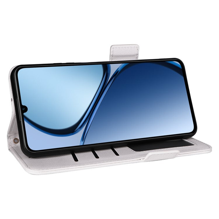 For Realme C63 4G / C61 4G / Narzo N63 4G Case Wallet Leather Phone Cover - White