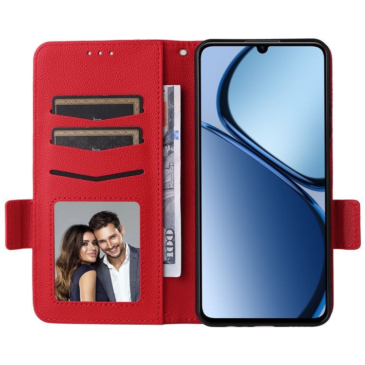 For Realme C63 4G / C61 4G / Narzo N63 4G Case Wallet Leather Phone Cover - Red