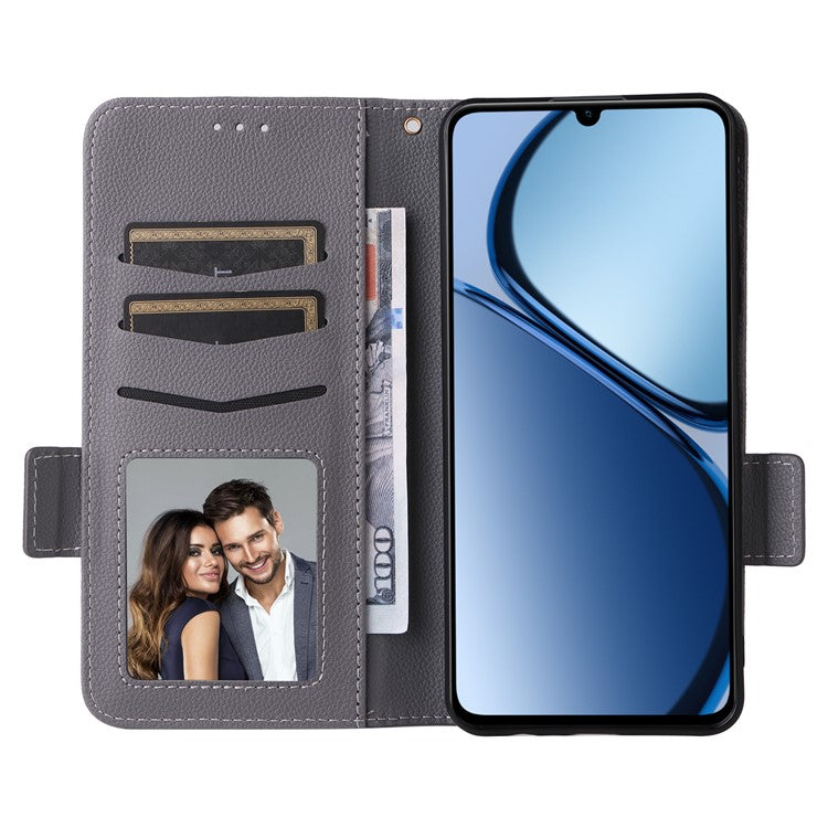 For Realme C63 4G / C61 4G / Narzo N63 4G Case Wallet Leather Phone Cover - Grey