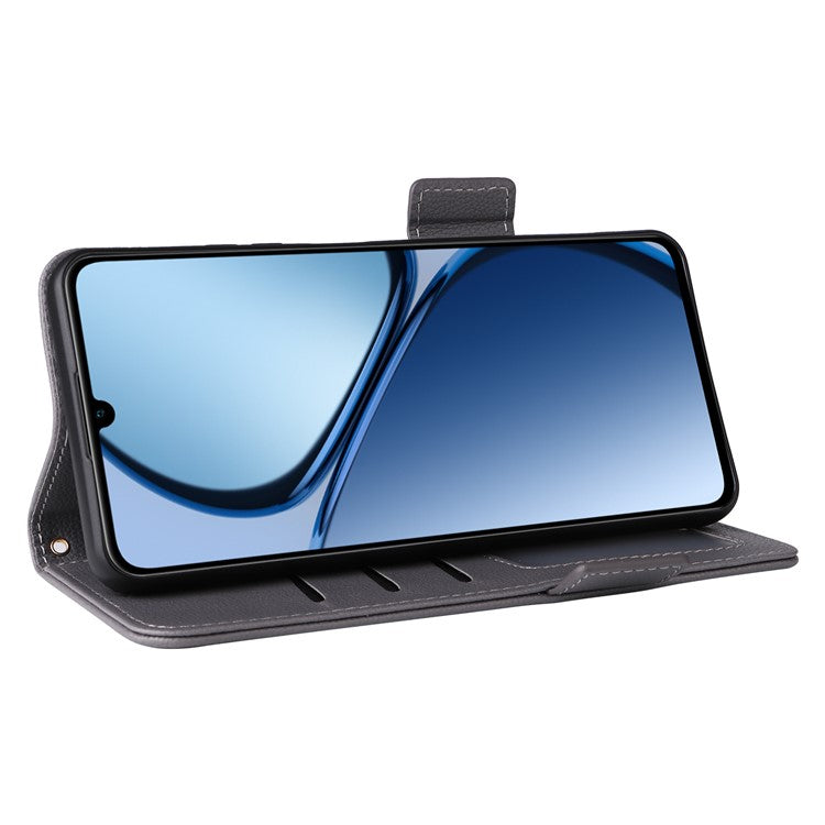 For Realme C63 4G / C61 4G / Narzo N63 4G Case Wallet Leather Phone Cover - Grey