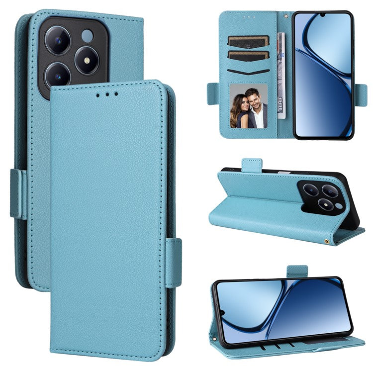For Realme C63 4G / C61 4G / Narzo N63 4G Case Wallet Leather Phone Cover - Baby Blue
