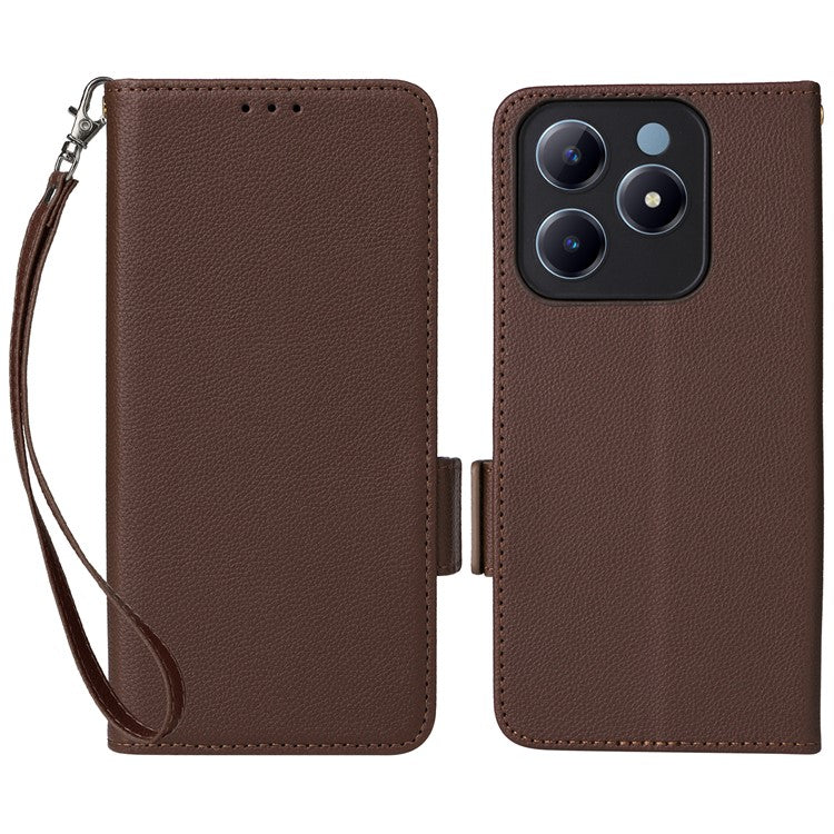For Realme C63 4G / C61 4G / Narzo N63 4G Case Wallet Leather Phone Cover - Brown
