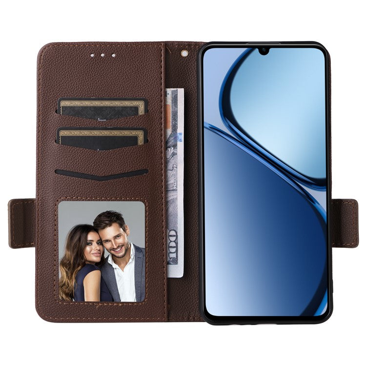 For Realme C63 4G / C61 4G / Narzo N63 4G Case Wallet Leather Phone Cover - Brown