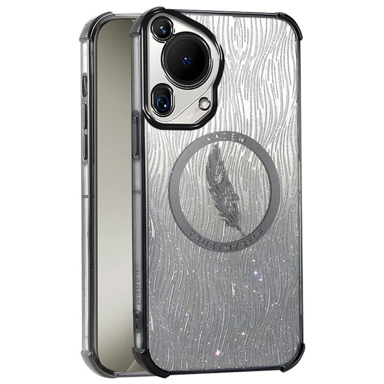 KADEM For Huawei Pura 70 Ultra Case Electroplating Glittery TPU Phone Cover - Black