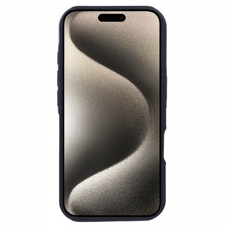 For iPhone 16 Plus Case PC+TPU Phone Cover with Rotatable Ring Holder - Blackish Green