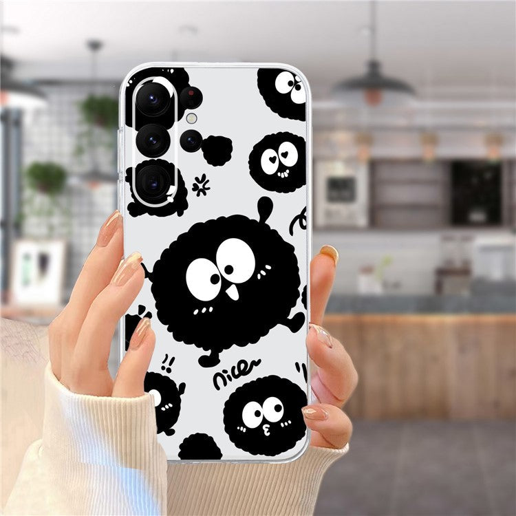 For Samsung Galaxy S23 Ultra Case Pattern Print TPU Phone Cover Precise Lens Protection - Black Briquette