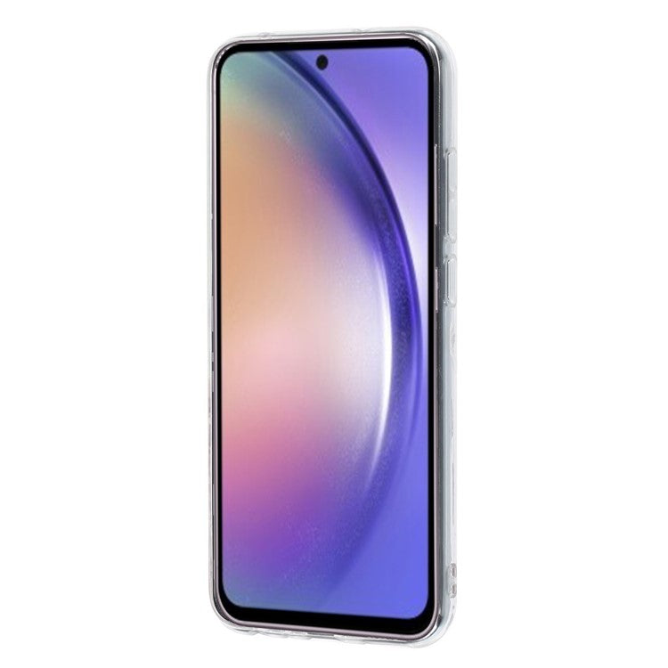 For Samsung Galaxy S24 Case Flower Animal Pattern Soft TPU Phone Cover - White Flower