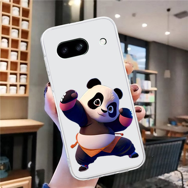 For Google Pixel 7a Case Anti-Drop Pattern Printing TPU Phone Cover - Panda