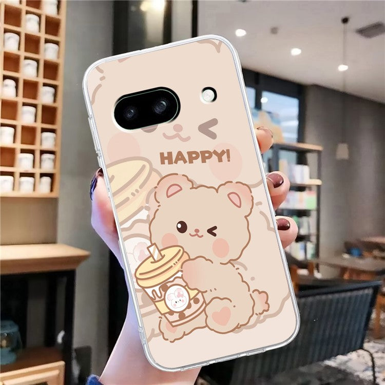 For Google Pixel 7a Case Anti-Drop Pattern Printing TPU Phone Cover - Bear