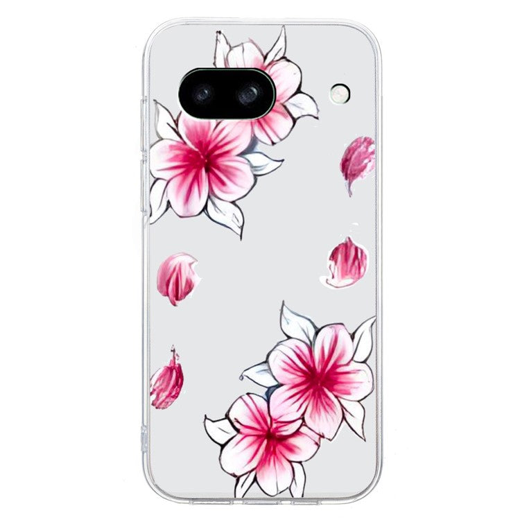 For Google Pixel 8a Case Pattern Printing Anti-Scratch TPU Phone Cover - Cherry Blossom