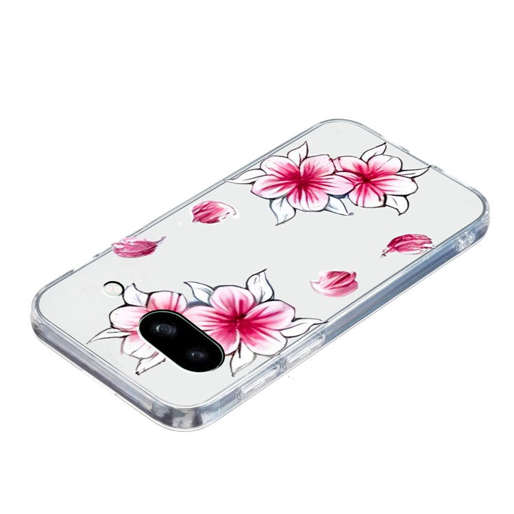 For Google Pixel 8a Case Pattern Printing Anti-Scratch TPU Phone Cover - Cherry Blossom
