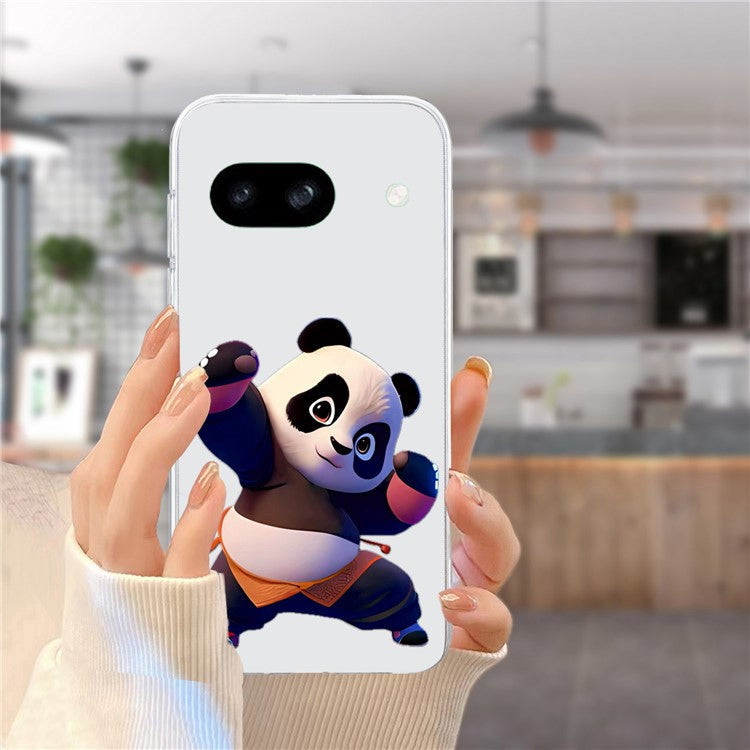 For Google Pixel 8a Case Pattern Printing Anti-Scratch TPU Phone Cover - Panda