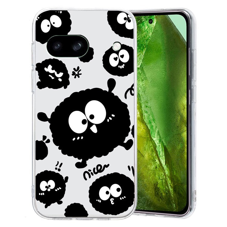 For Google Pixel 8a Case Pattern Printing Anti-Scratch TPU Phone Cover - Black Briquette