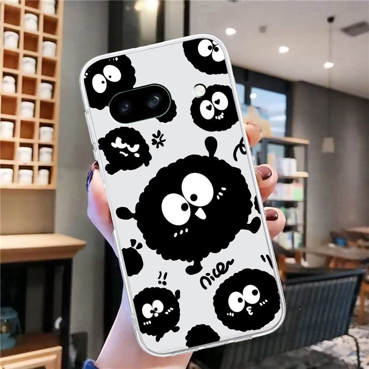For Google Pixel 8a Case Pattern Printing Anti-Scratch TPU Phone Cover - Black Briquette