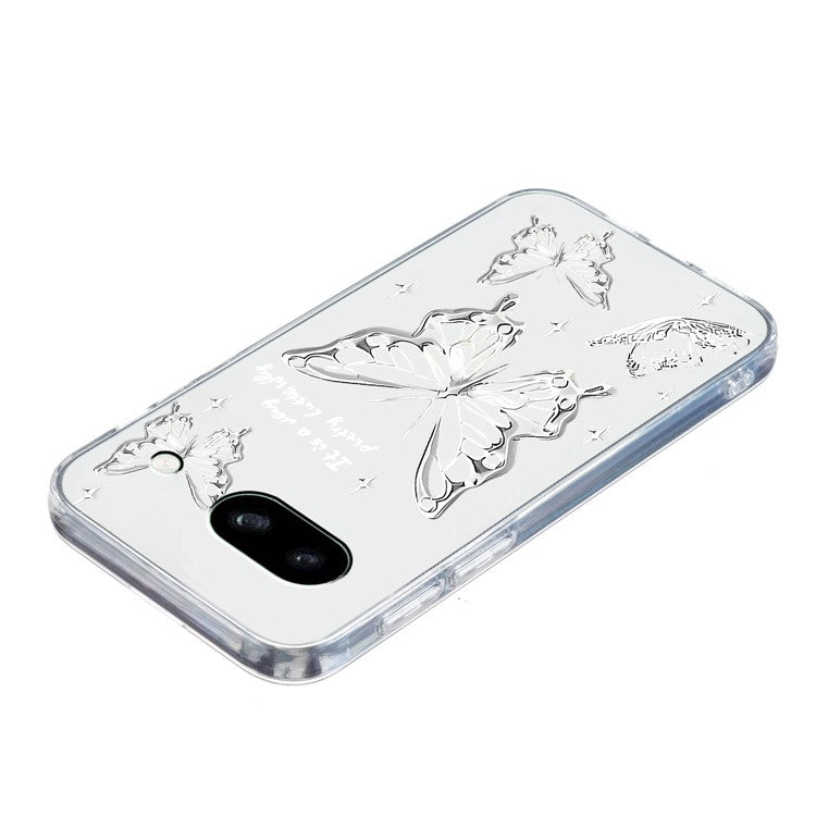 For Google Pixel 8a Case Pattern Printing Anti-Scratch TPU Phone Cover - Butterfly