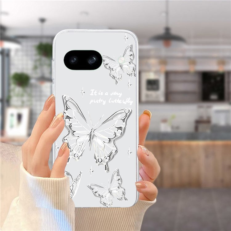 For Google Pixel 8a Case Pattern Printing Anti-Scratch TPU Phone Cover - Butterfly