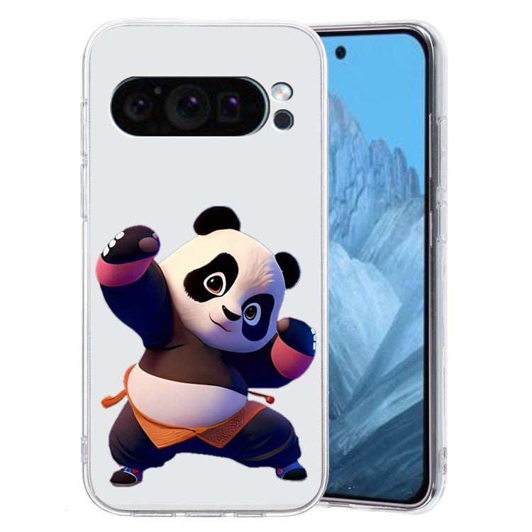 For Google Pixel 9 Case Printed Pattern TPU Phone Cover Scratch-resistant - Panda