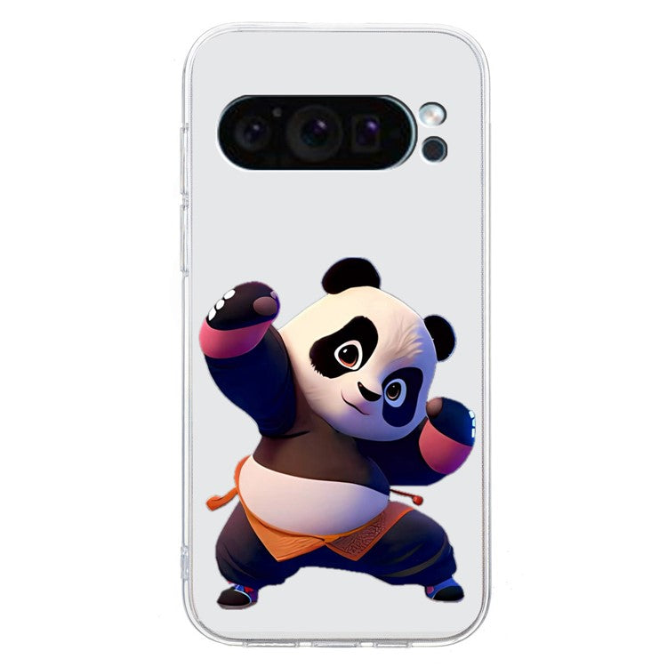 For Google Pixel 9 Case Printed Pattern TPU Phone Cover Scratch-resistant - Panda
