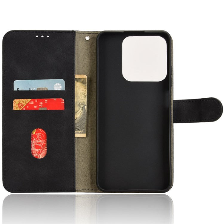 For Realme C63 4G / C61 4G Case Skin-Touch PU Leather Flip Wallet Phone Cover - Black