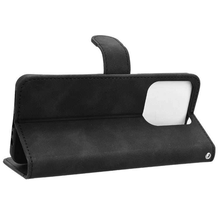 For Realme C63 4G / C61 4G Case Skin-Touch PU Leather Flip Wallet Phone Cover - Black