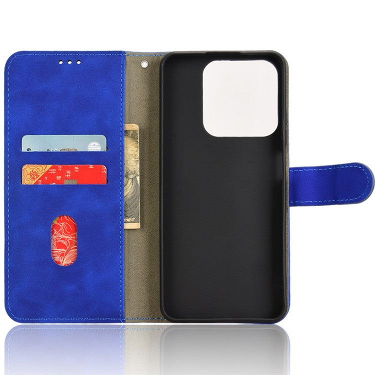 For Realme C63 4G / C61 4G Case Skin-Touch PU Leather Flip Wallet Phone Cover - Blue