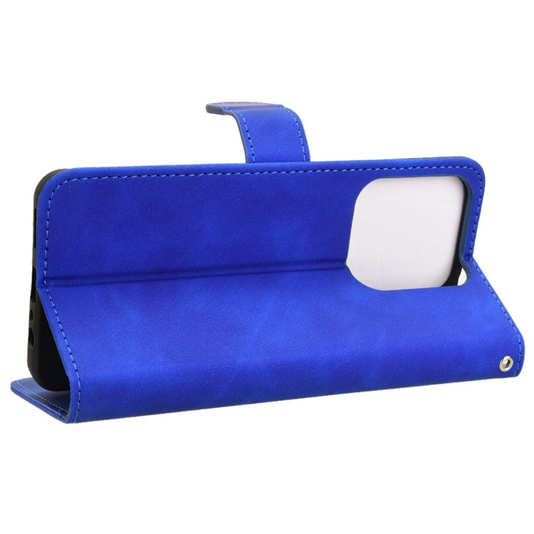 For Realme C63 4G / C61 4G Case Skin-Touch PU Leather Flip Wallet Phone Cover - Blue