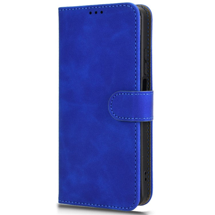 For Realme C63 4G / C61 4G Case Skin-Touch PU Leather Flip Wallet Phone Cover - Blue