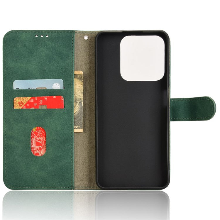 For Realme C63 4G / C61 4G Case Skin-Touch PU Leather Flip Wallet Phone Cover - Green