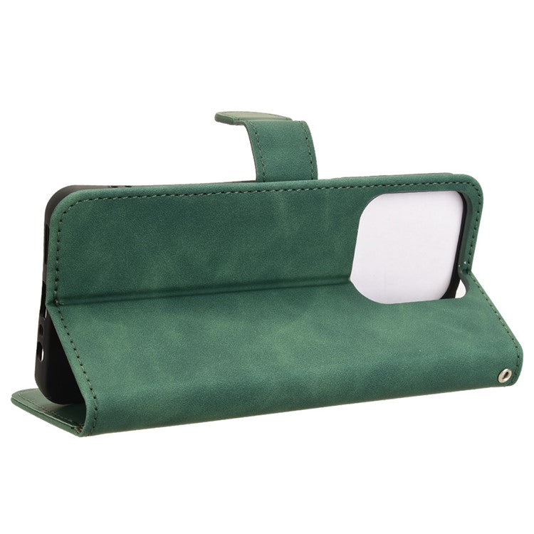 For Realme C63 4G / C61 4G Case Skin-Touch PU Leather Flip Wallet Phone Cover - Green