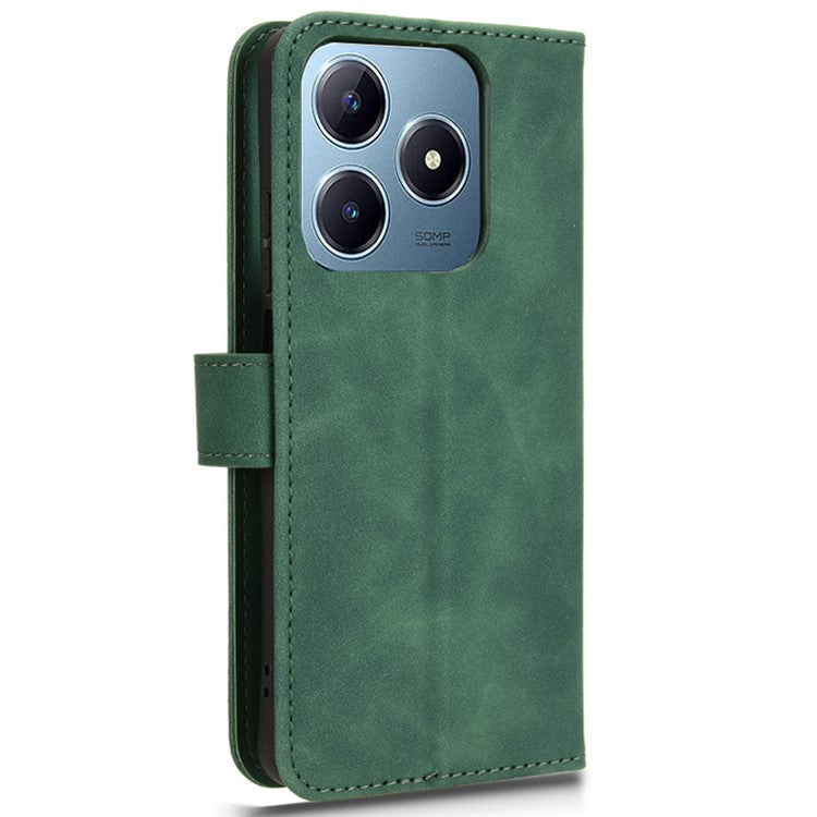 For Realme C63 4G / C61 4G Case Skin-Touch PU Leather Flip Wallet Phone Cover - Green