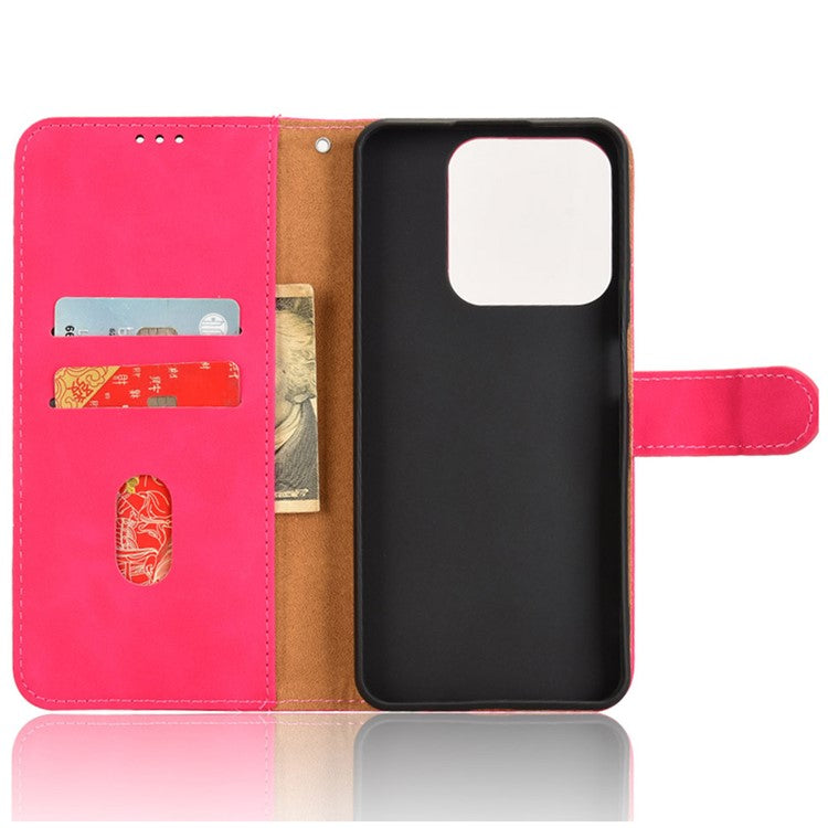 For Realme C63 4G / C61 4G Case Skin-Touch PU Leather Flip Wallet Phone Cover - Rose