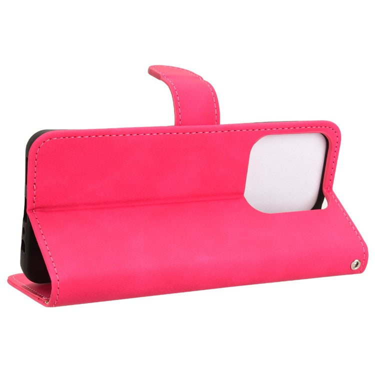 For Realme C63 4G / C61 4G Case Skin-Touch PU Leather Flip Wallet Phone Cover - Rose