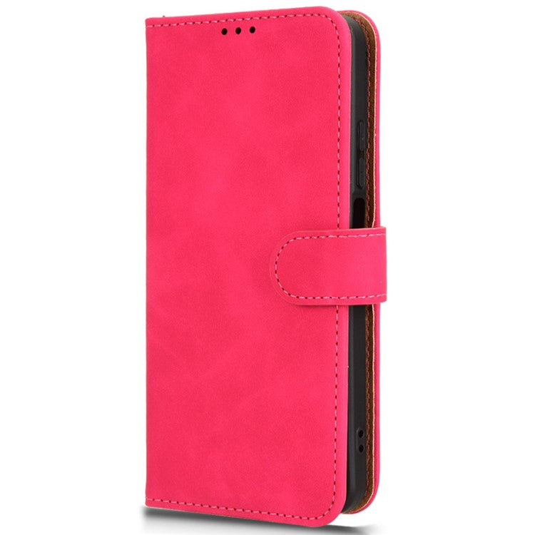 For Realme C63 4G / C61 4G Case Skin-Touch PU Leather Flip Wallet Phone Cover - Rose