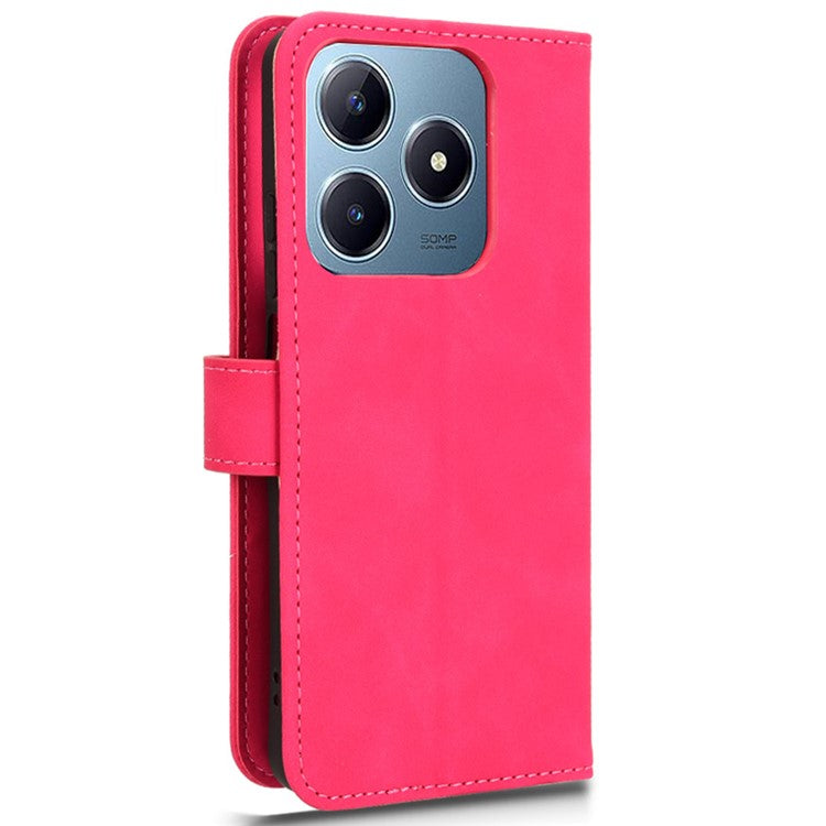 For Realme C63 4G / C61 4G Case Skin-Touch PU Leather Flip Wallet Phone Cover - Rose