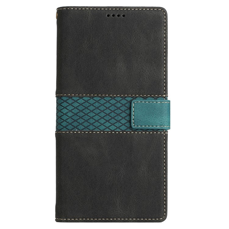 For Google Pixel 9 Pro / Pixel 9 Case Wallet PU Leather Phone Cover Grid Splicing - Black